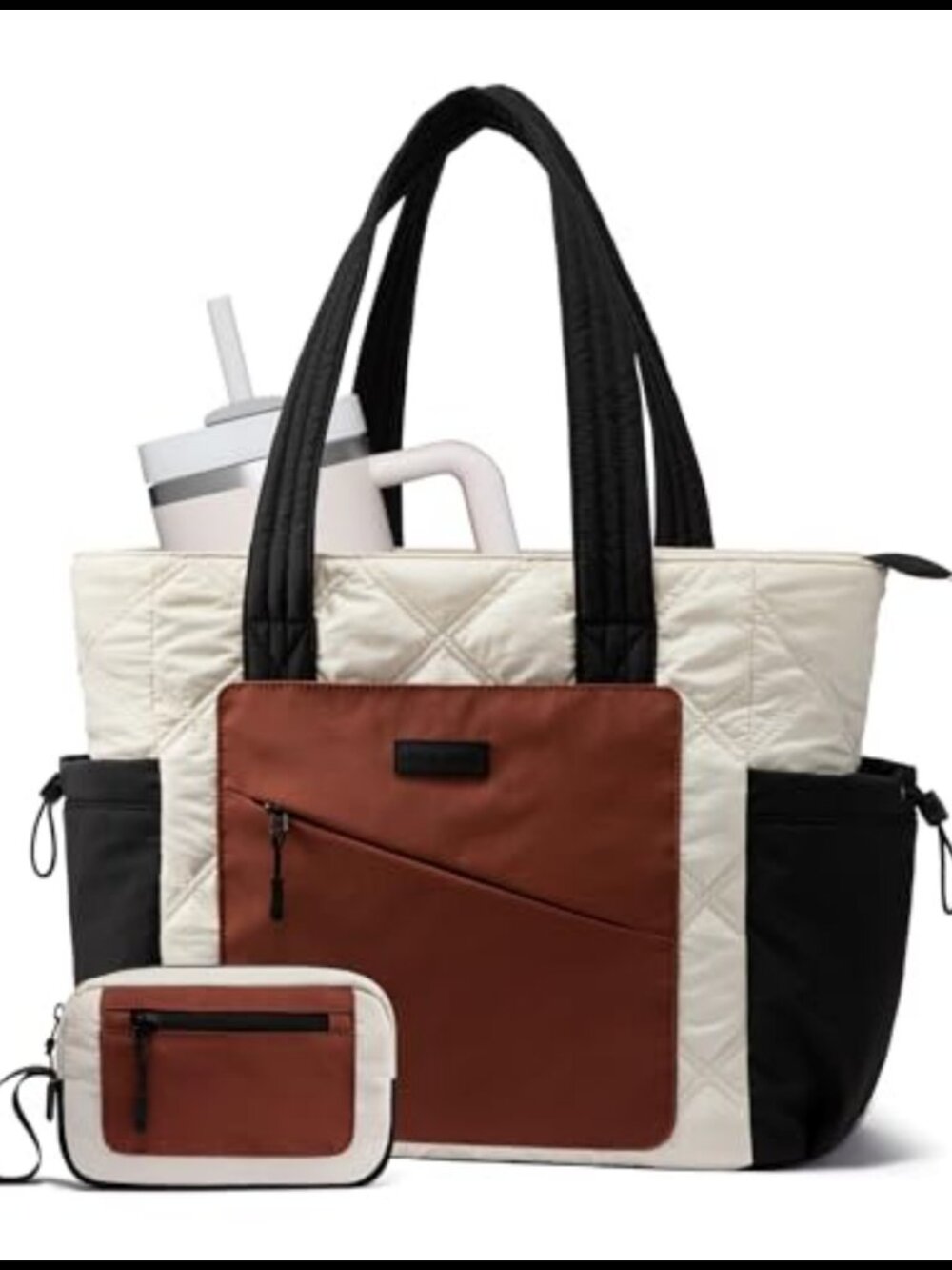 Quilted Puffer Tote Bag Lightweight Commuter Travel Nurse Bag